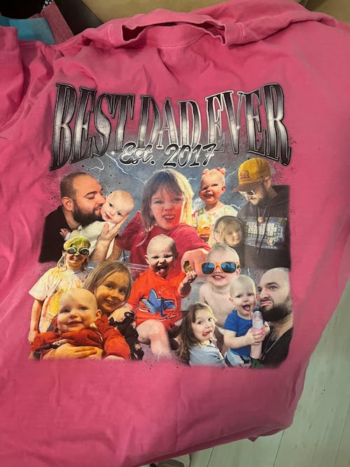 Custom Dad and Daughter Shirt – Vintage Photo Collage Family Tee