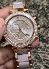 MK Rose Gold Dial Women's Watch For Girl Or Woman MK-5896 Two-Tone Strap Best Gift Watch