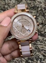 MK Rose Gold Dial Women's Watch For Girl Or Woman MK-5896 Two-Tone Strap Best Gift Watch