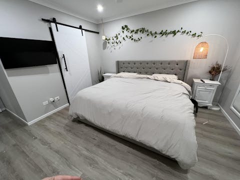 Bed Frame (Super King, King, Queen) - Milano Royale (Light Grey Fabric)