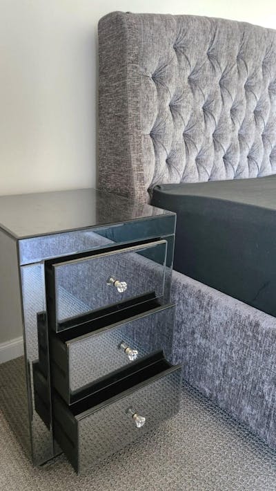 Smokey Glass Elite Bedside Tables (Set of 2)