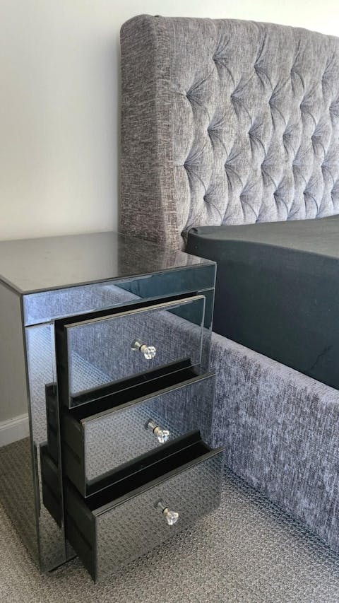 Smokey Glass Elite Bedside Tables (Set of 2)