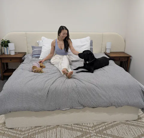Extended Bed Frame (Super King, King, Queen) - Sophie Warm-Ivory Bouclé