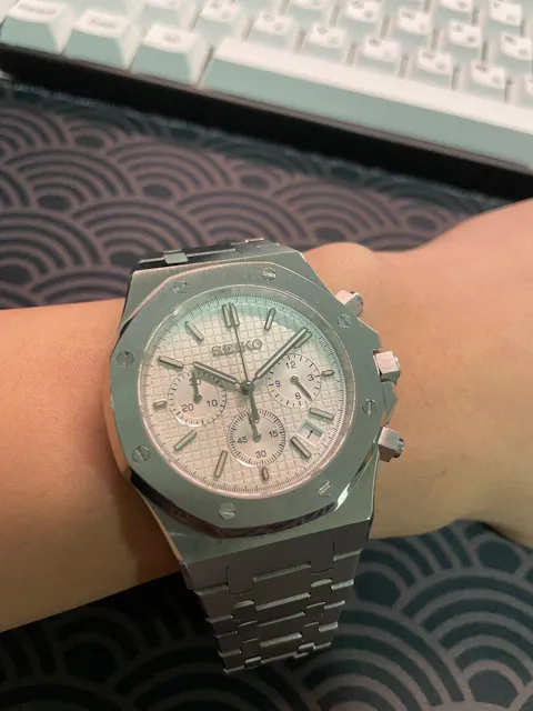 Seiko Mod Royal Oak White Dial