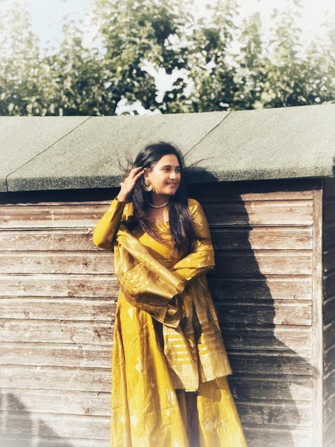 Brown Cotton Printed Anarkali with Attached Jacket Detailing with Pants and Dupatta