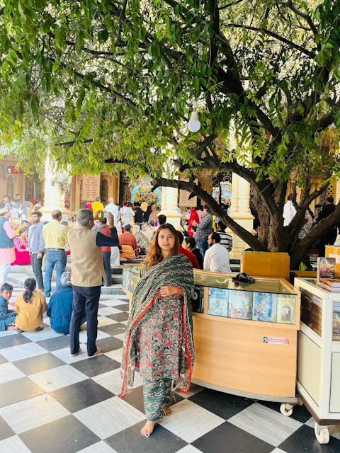 Brown Cotton Printed Anarkali with Attached Jacket Detailing with Pants and Dupatta