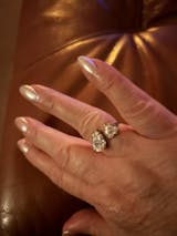 Adjustable Pear x Heart Ring Silver