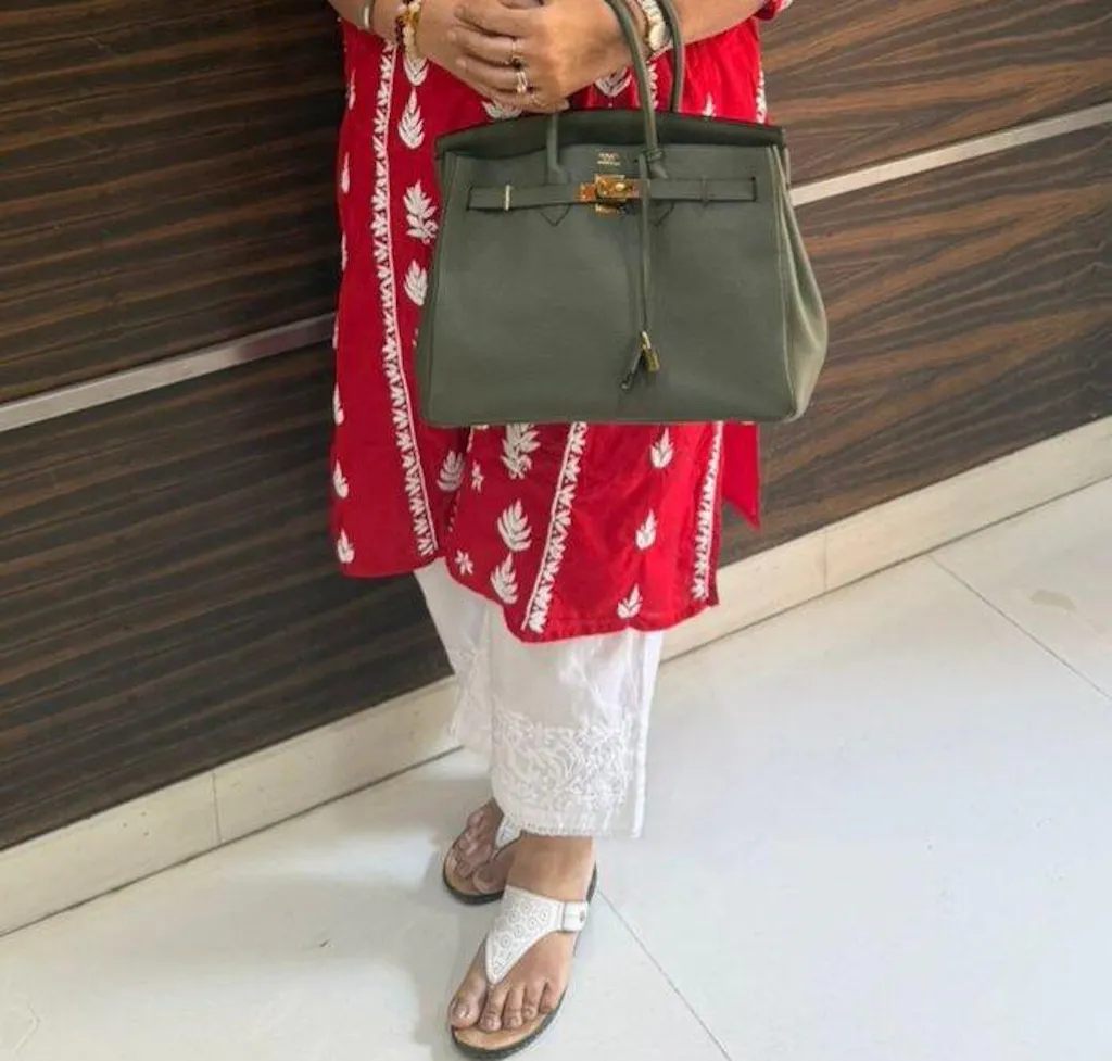 HOC Alizeh Chikankari Cotton Straight Palazzo