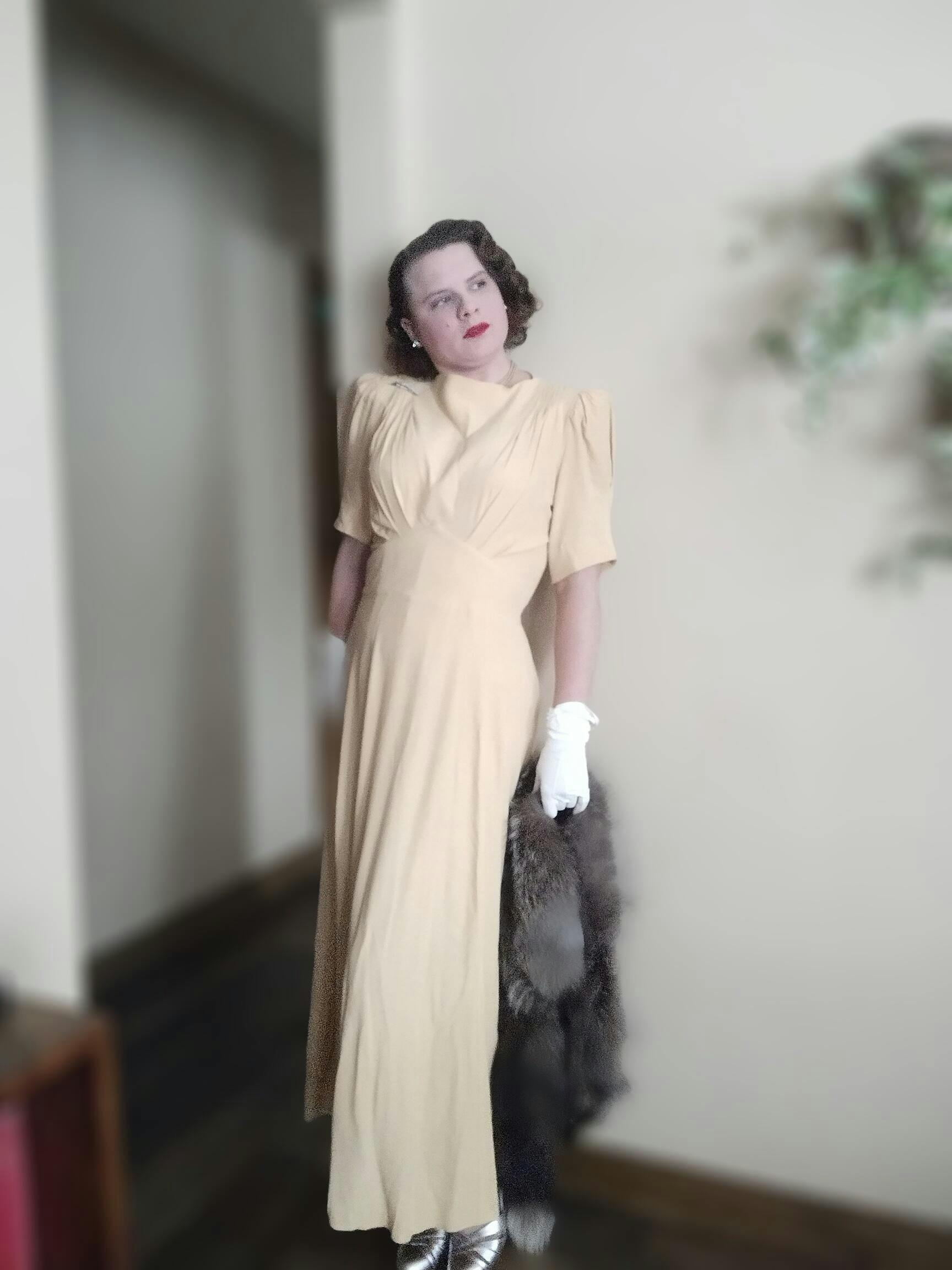 1940s Girl Friday Midi Dress - Duck Egg | The House of Foxy