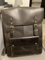 Leather Laptop Backpack  Dark Brown Travel Backpack for Men & Women | Full-Grain Cowhide