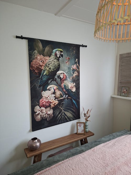 Floral Parrots 3 · Wandkleed