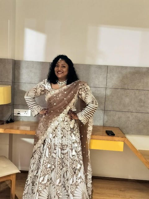 White Color Sequined-Threaded Satin Silk Heavy Embroidered Various Motif Zarkan work Semi-Stitched Lehenga choli