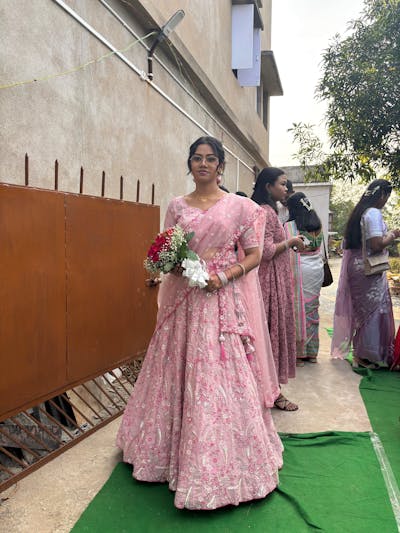 Georgette Sequins and thread embroidery Semi-Stitched Lehenga choli