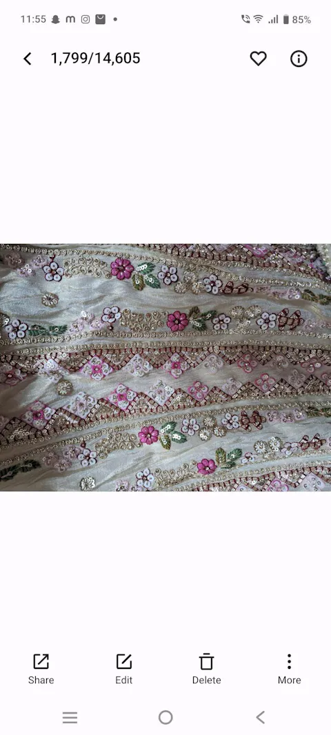Cream & Sky Tissue Fabric Sequins embroidery Semi-Stitched Lehenga Set