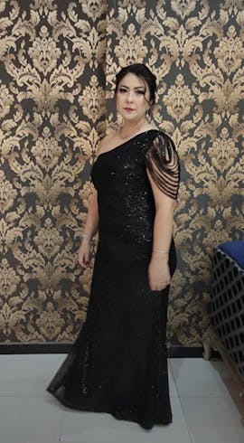 Scarlet | Payetli Maxi Balık Elbise