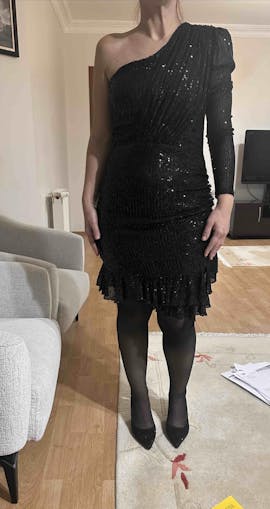 Cindy | Payetli Mini Slim Elbise