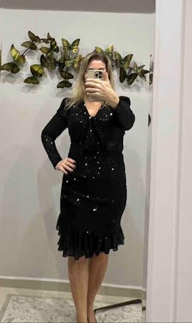 Naomi | Payetli Mini Slim Elbise