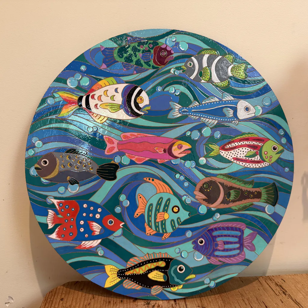 "Drift" Engraved Circle Art Board