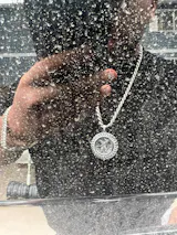 Moissanite Knotted Diamond Bezel Centenario Pendant - 925 Silver