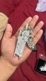 XL Fully Iced Out San Judas Pendant - 925 Silver