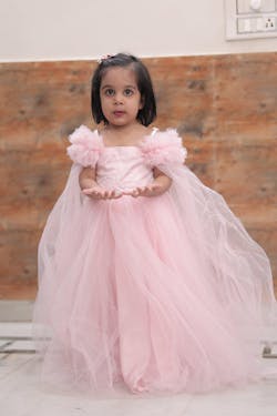 Dusty Rose Delight Party Gown for Girls Occasion Wear