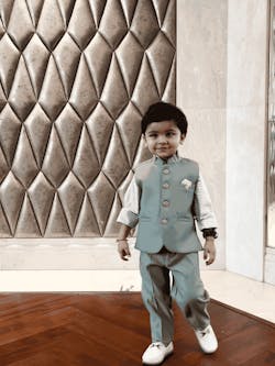 Emerald Elegance Boys Festive 3-Piece Jacket Suit