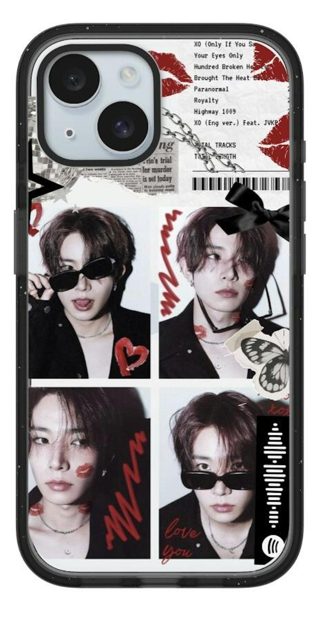 Custom K-pop Red Graffiti Collage Phone Case for iPhone 11 - 17, iPhone 17 Air Series