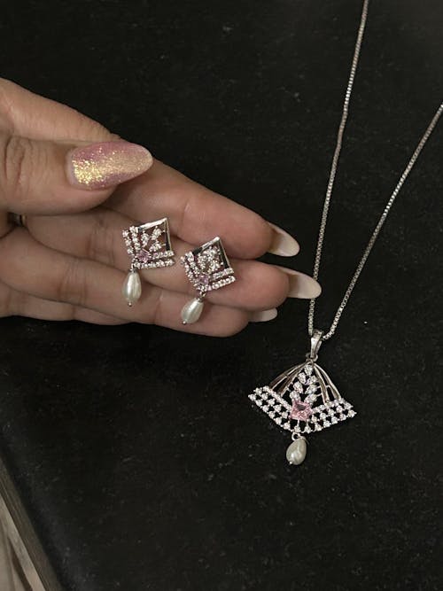 Prism Pink Pendant Set | 925 terling Silver