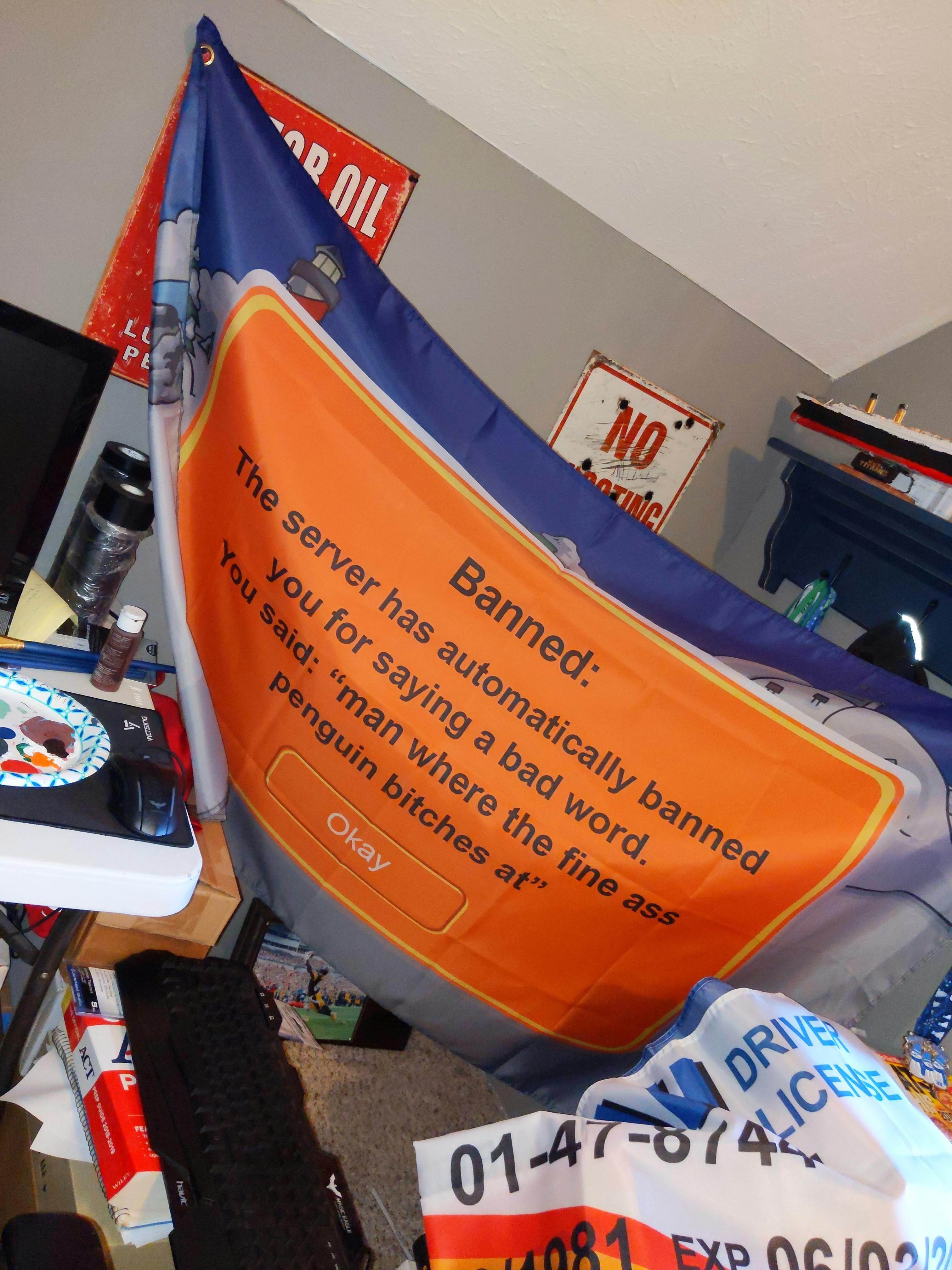 Hype Flags Banned Flag Club Penguin Banned Tapestry Flag HypeFlags