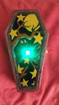 "Owl of Athena" Light Up Coffin Storage Box