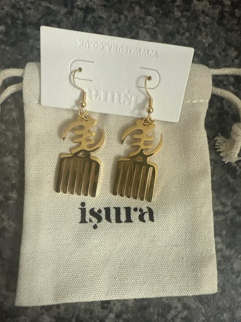 Gye Nyame Duafe Drop Earrings