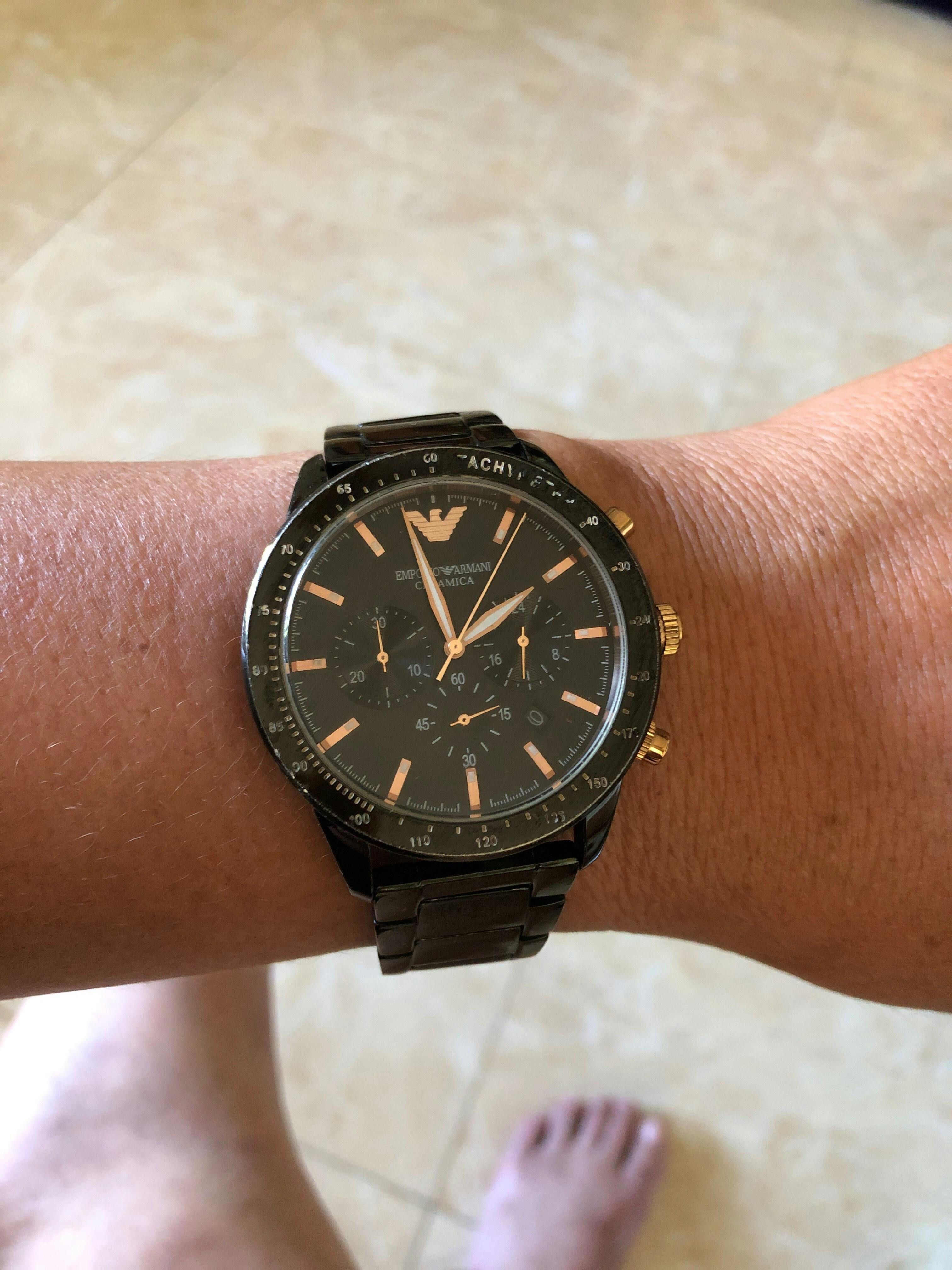Emporio Armani Men's Black Stainless Steel Watch | Ar70002 – i-watch