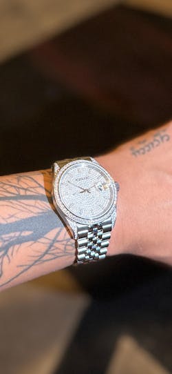 Iced Out Round Cut Moissanite Watch