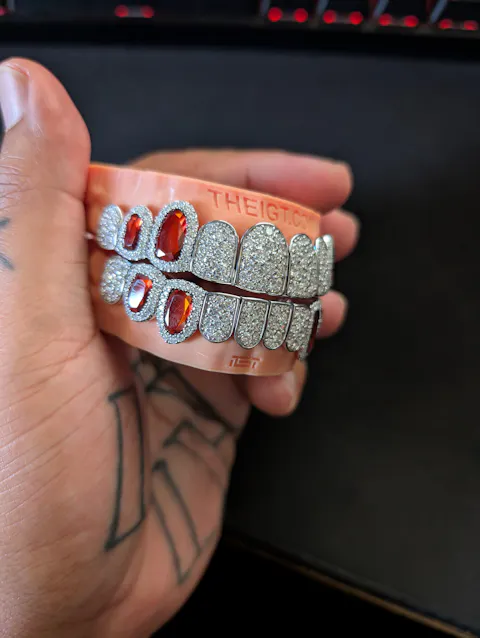 Mosaic/Snow Set Moissanite Diamond Grillz