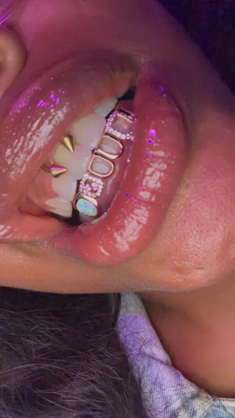 Open Face Pink Charm Grillz