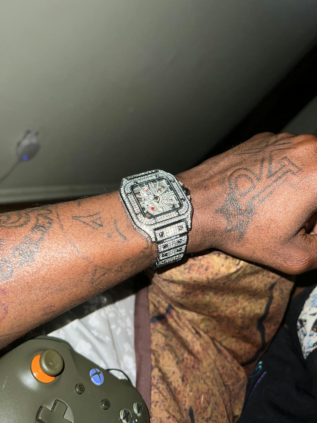 Skeleton Red Dial VVS Iced Out Diamond Designer Watch