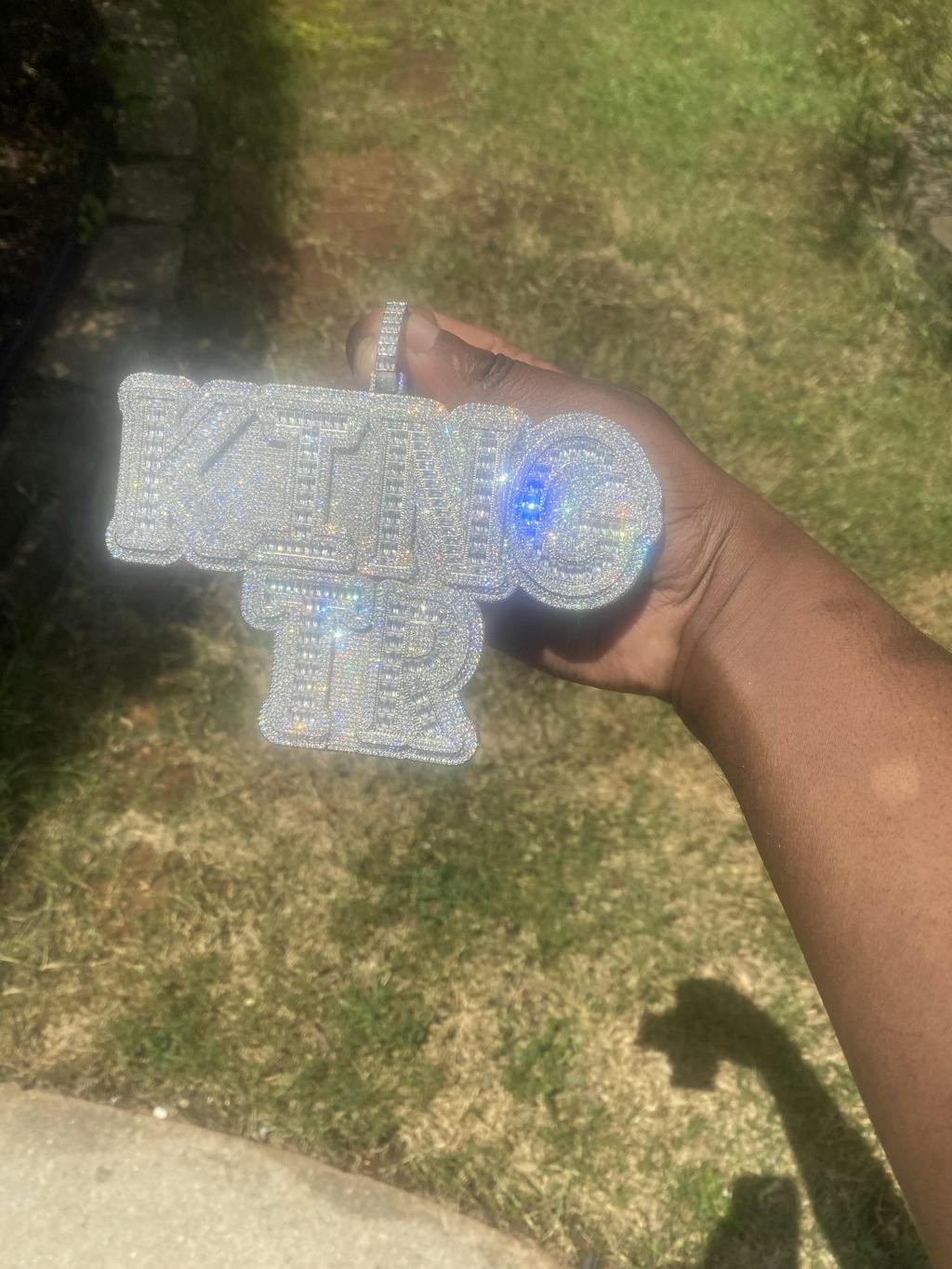 Overflow Stones Loaded with Diamond Iced Out Personalized Custom Name Necklace Pendant