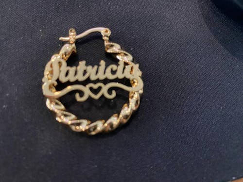 Customized Name Gold Hollow Heart Earrings