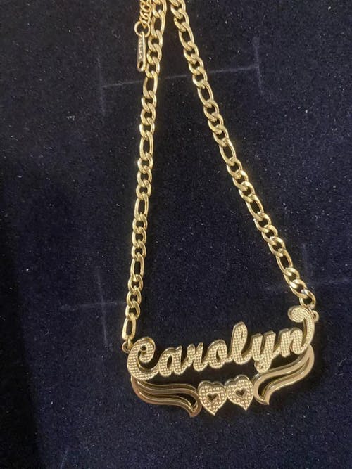 Double Plated Double Heart Name Necklace