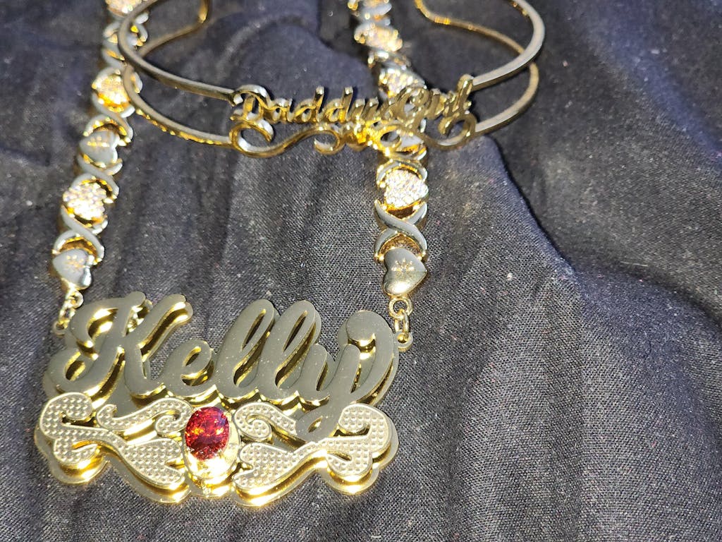 Gemstone Custom Name Bracelet and Necklace Set