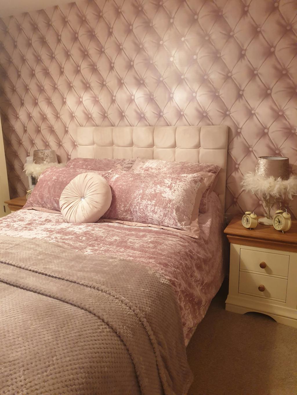 Crushed Velvet Luxury Blush Pink Duvet Cover Set Ideal Textiles