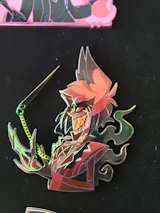Alastor {Hand Stitched} Chained Enamel Pin {IN-HANDS}