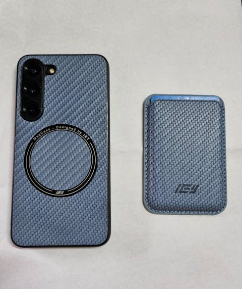 Combo MagSafe Samsung – Funda Carbon & Batería Inalámbrica Ultrafina 5000 mAh