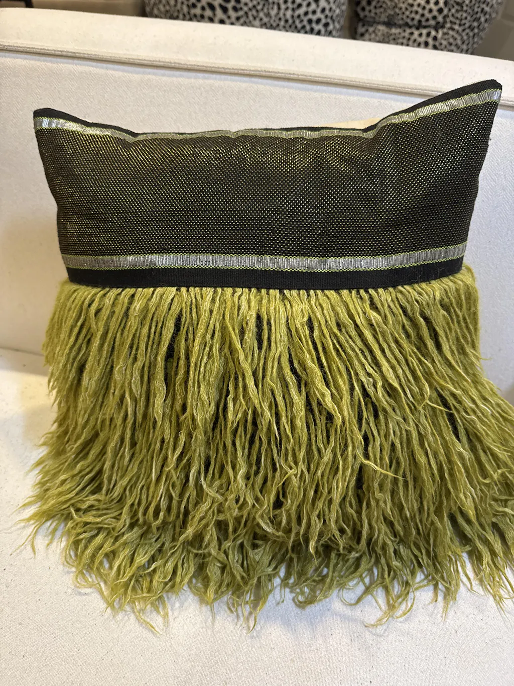 Wugo Throw Pillow - Black/Galapagos Green