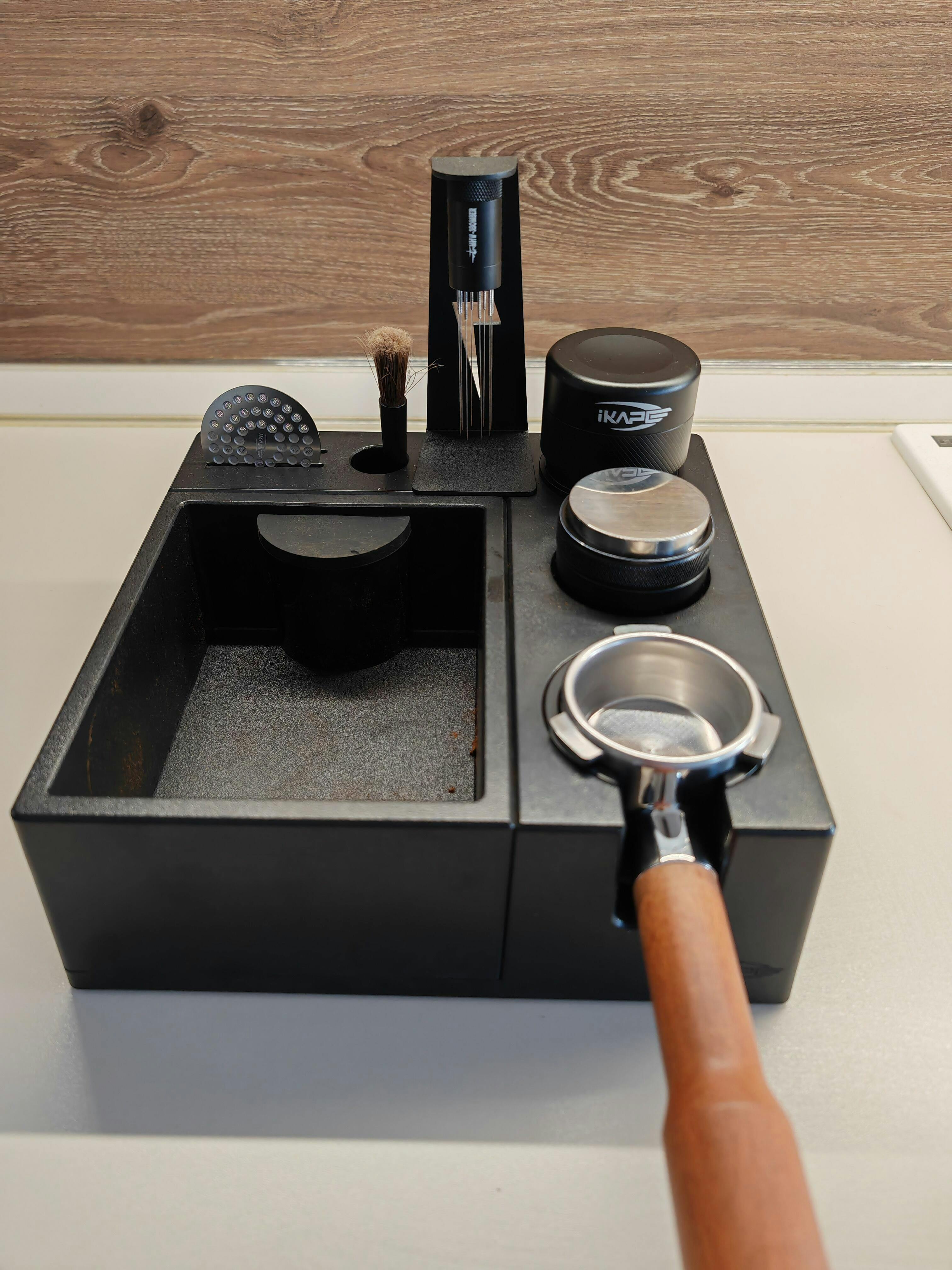 IKAPE V4 Espresso Calibrated Tamper, Coffee Plam Tamper with Spring Lo