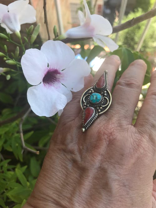 ANELLO ETNICO artigianale schegge Turchese - AKHILA