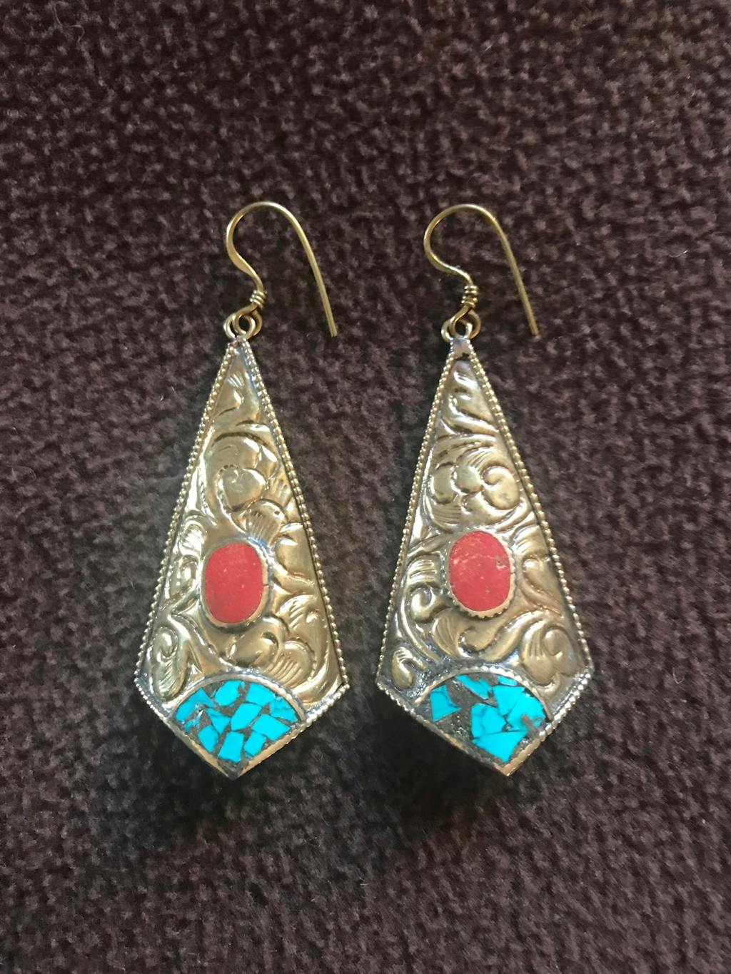 Orecchino ETNICO in ottone Orecchino artigianale