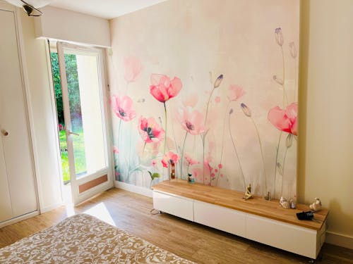 Jardin de Douceur - Revêtement Mural Coquelicots