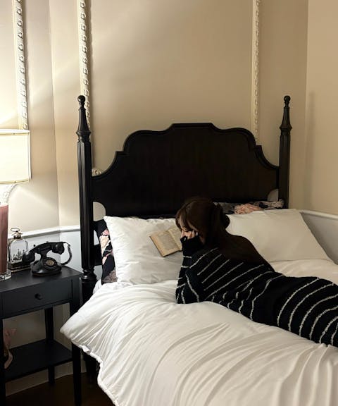 Chic Black Striped Fleece Pajama Set