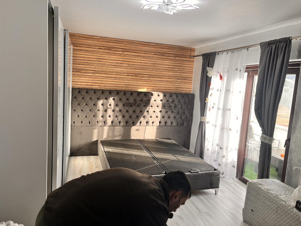 Pat Boxspring Valura din Catifea, cu Saltea și Depozitare